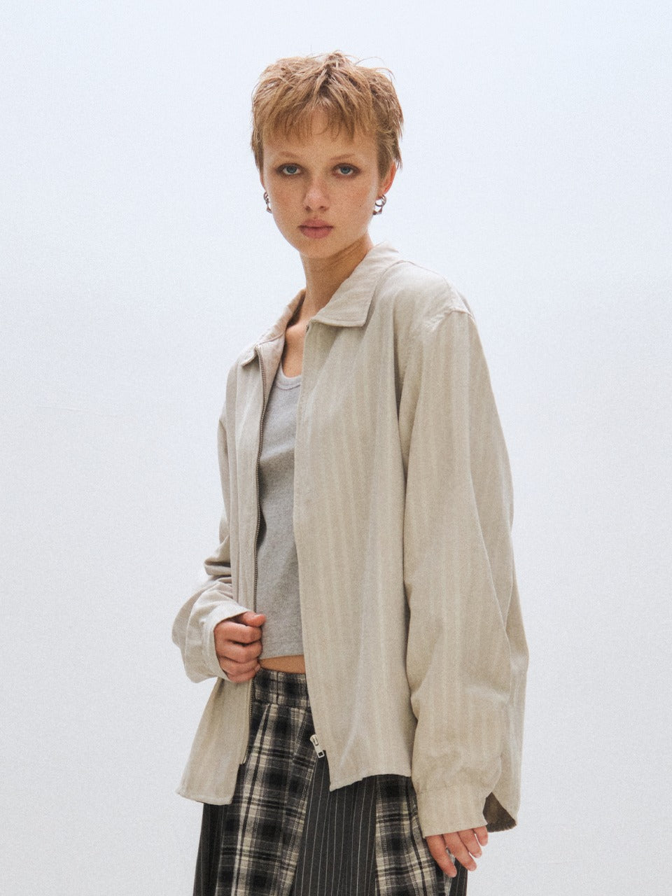 plzproject-fw-25-stripe-zip-up-shirt-light-gray-gray-s