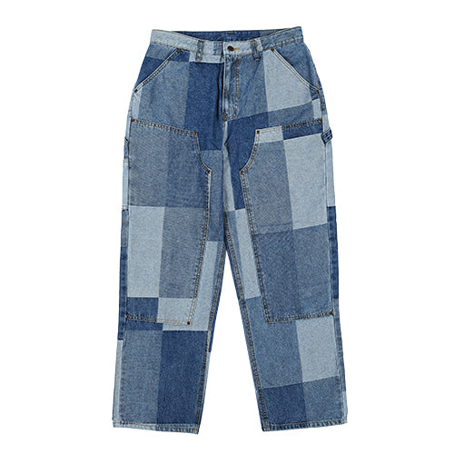 [ERSCO] SS 24 jacquard patchwork double knee pants_blue