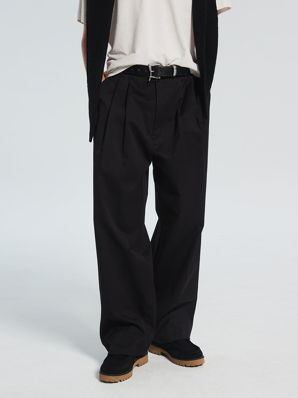 racleur-ss-26-two-tuck-wide-cotton-pants-black-s