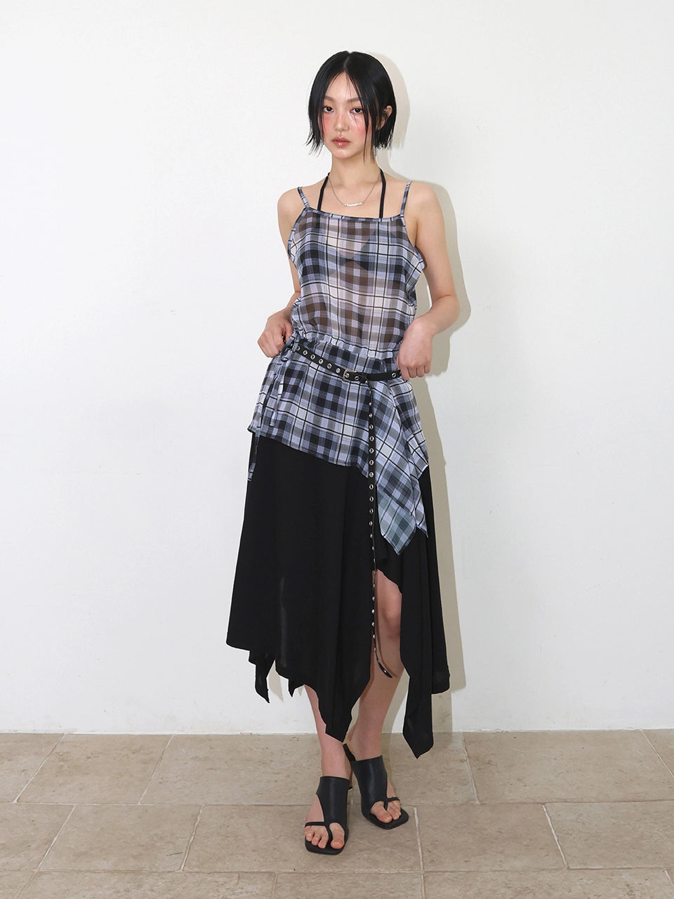 meenderi-ss-25-jersey-shirring-long-skirt-black