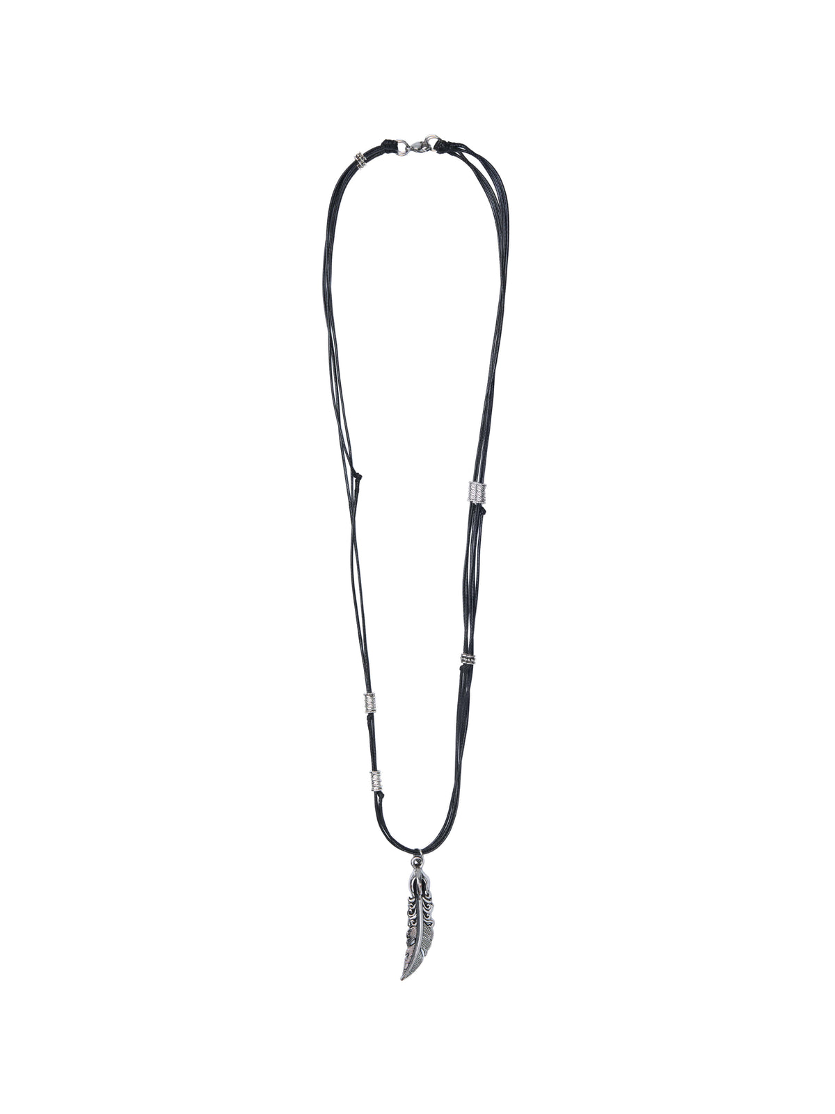 lecyto-fw-26-feather-leather-cord-necklace-silver-silver-s