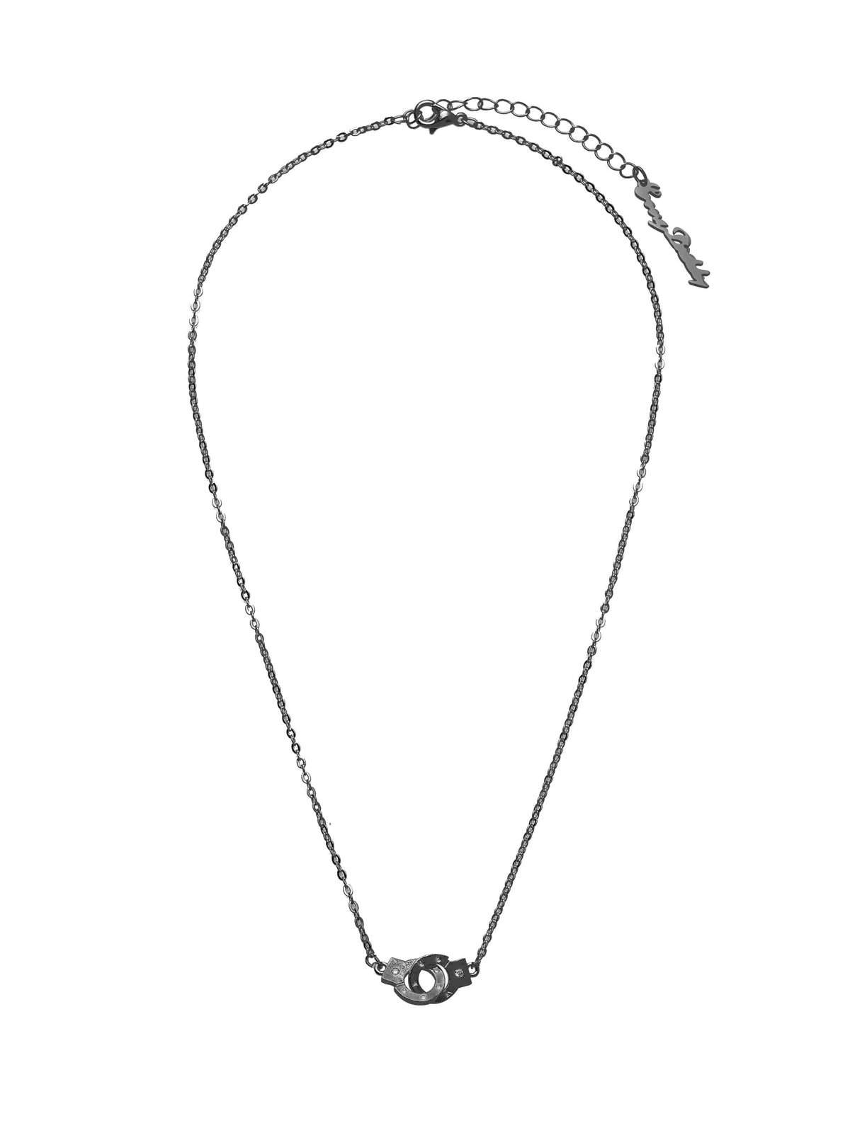 everybirthday-fw-26-handcuff-love-shot-necklace-gunmetal-gunmetal-s