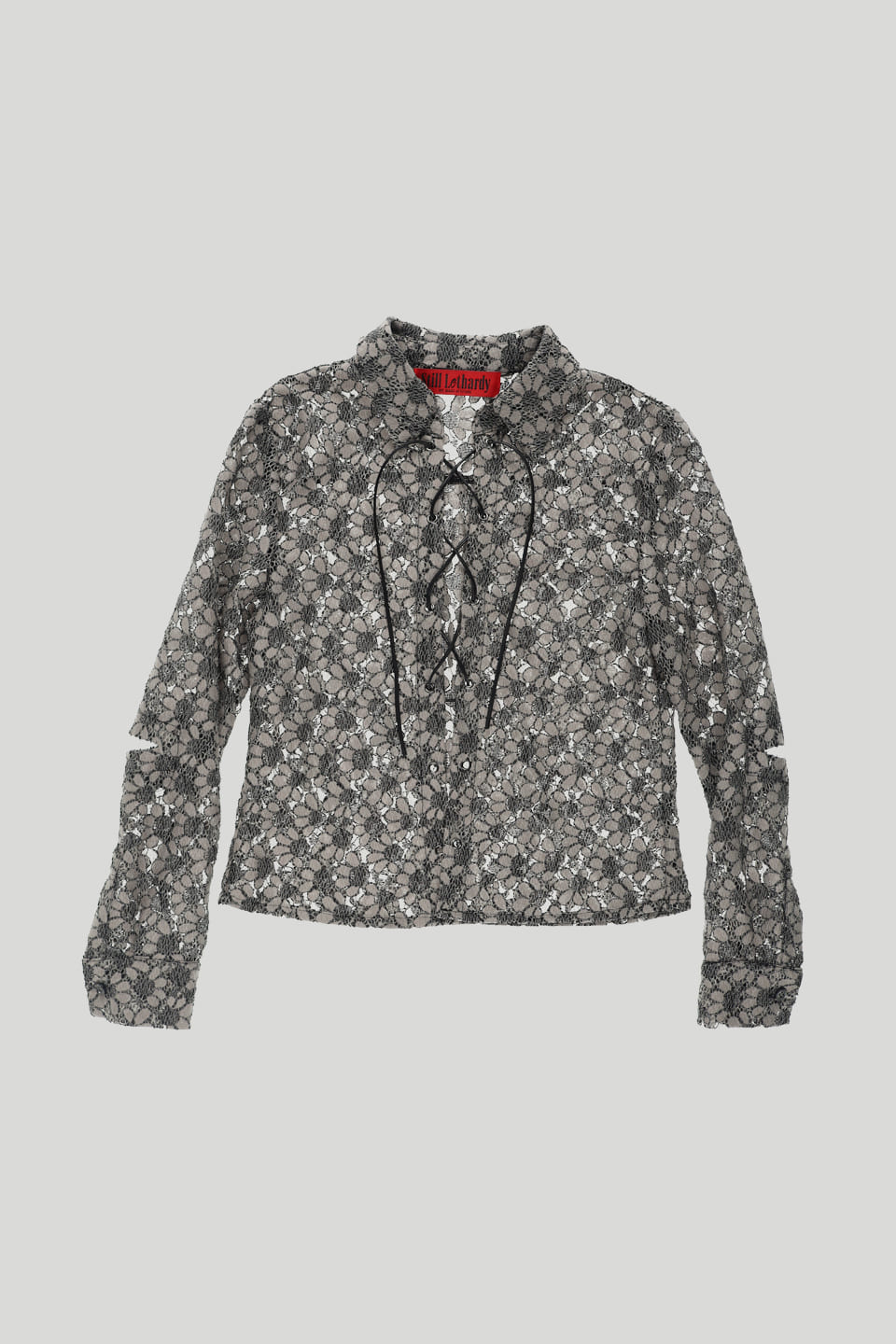 still-lethardy-ss-26-lace-up-lace-shirt-grey-s