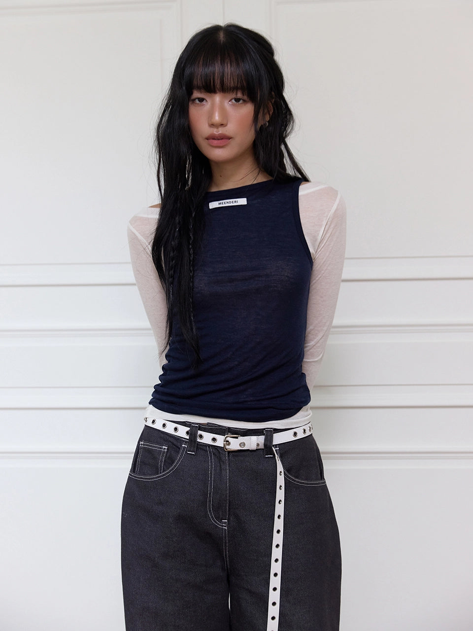 meenderi-fw-25-2way-sheer-layered-top-navy-navy-s