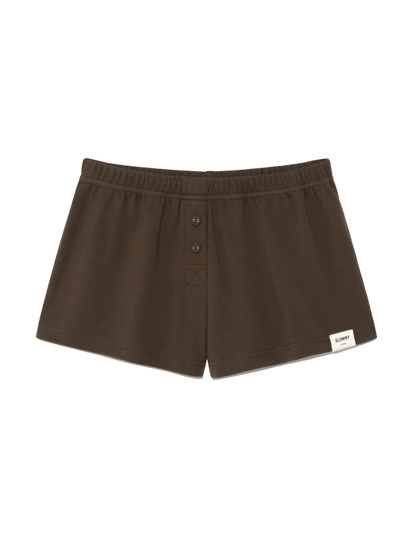 glowny-ss-25-button-fly-mini-shorts-choco-choco