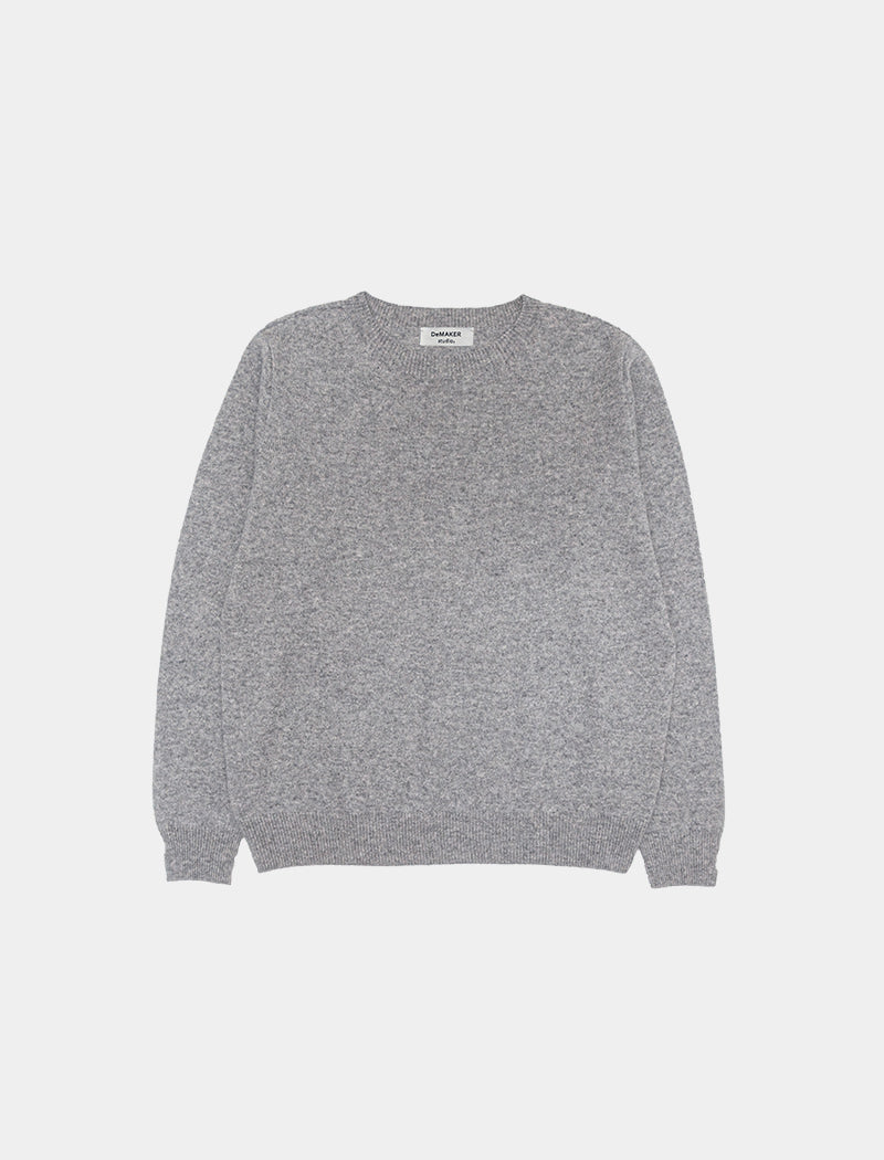 demaker-fw-25-mousse-cashmere-round-knit-light-gray-light-gray-s