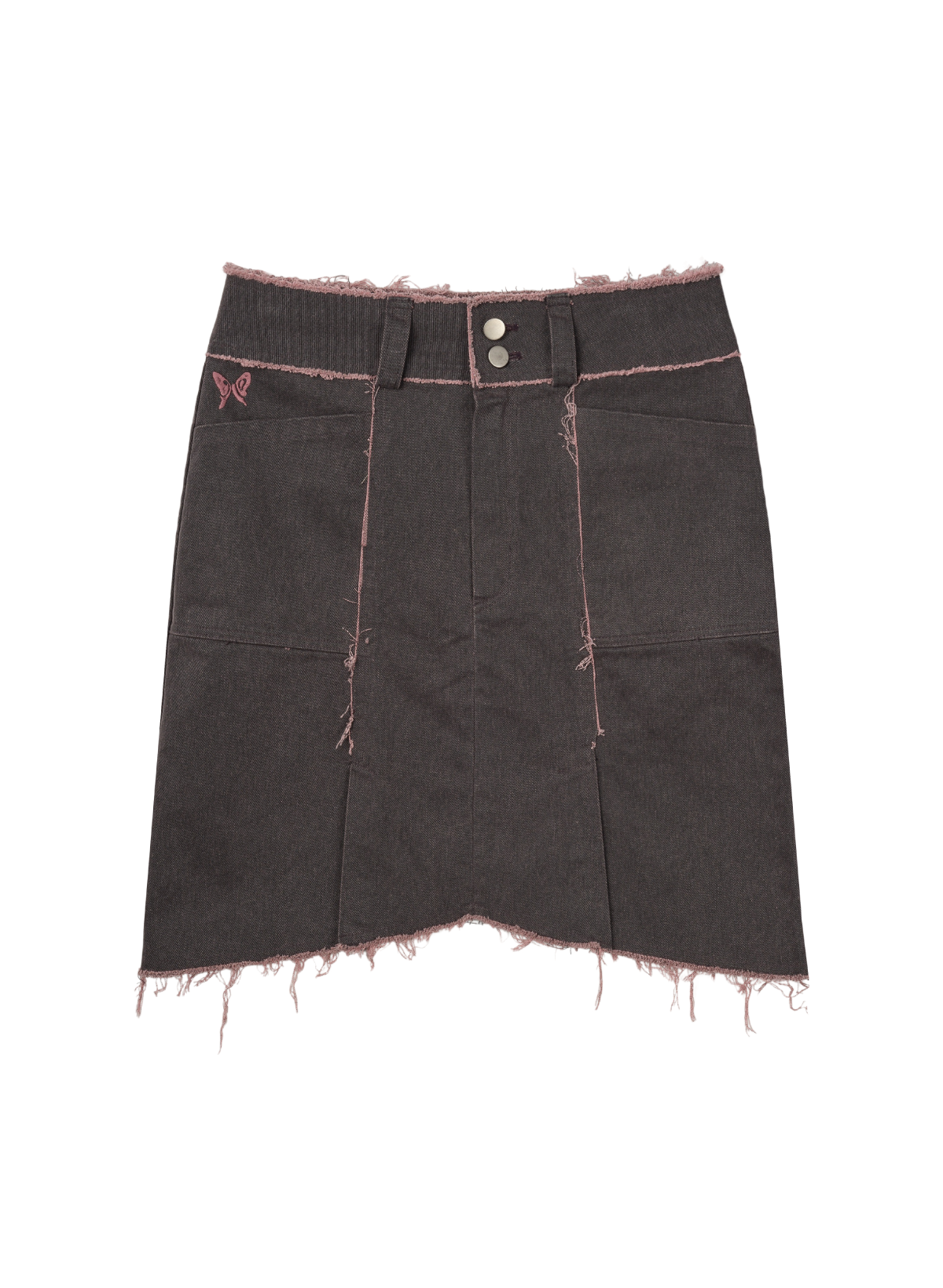 guwolsibil-fw-26-raw-edge-midi-skirt-washed-pink-denim-pink-denim-s