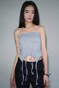 sis-a-ss-25-string-deform-layer-skirt-top-/-melange-gray
