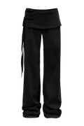 chemehc-fw-26-bow-buckle-mini-layered-pants-black-black-s