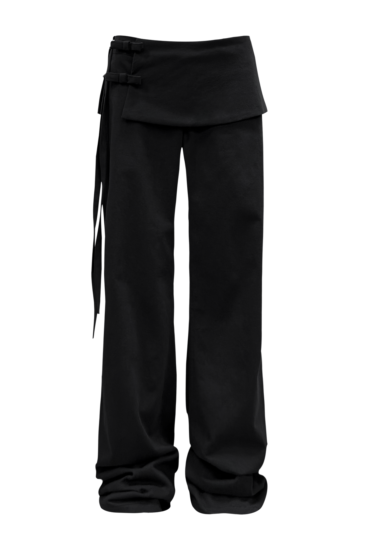chemehc-fw-26-bow-buckle-mini-layered-pants-black-black-s