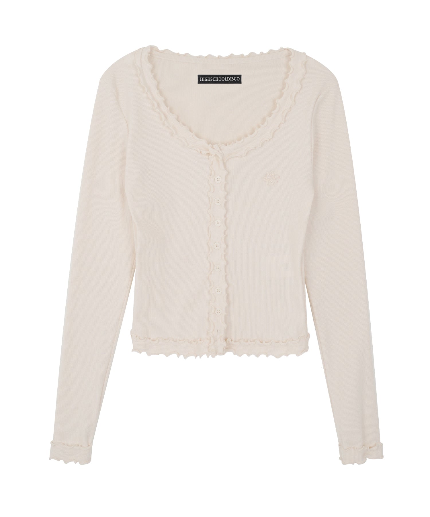 high-school-disco-fw-25-frill-button-cardigan-cream-cream-s