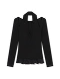 uglyshadow-fw-26-scarf-fur-frill-t-shirt-black-black-s