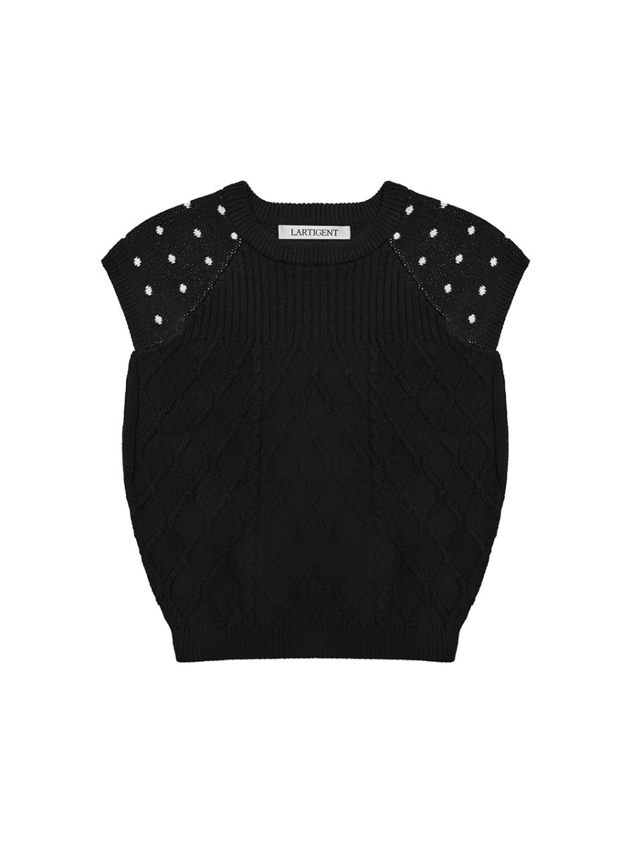 lartigent-ss-25-l18-dot-raglan-knit-black-black-s