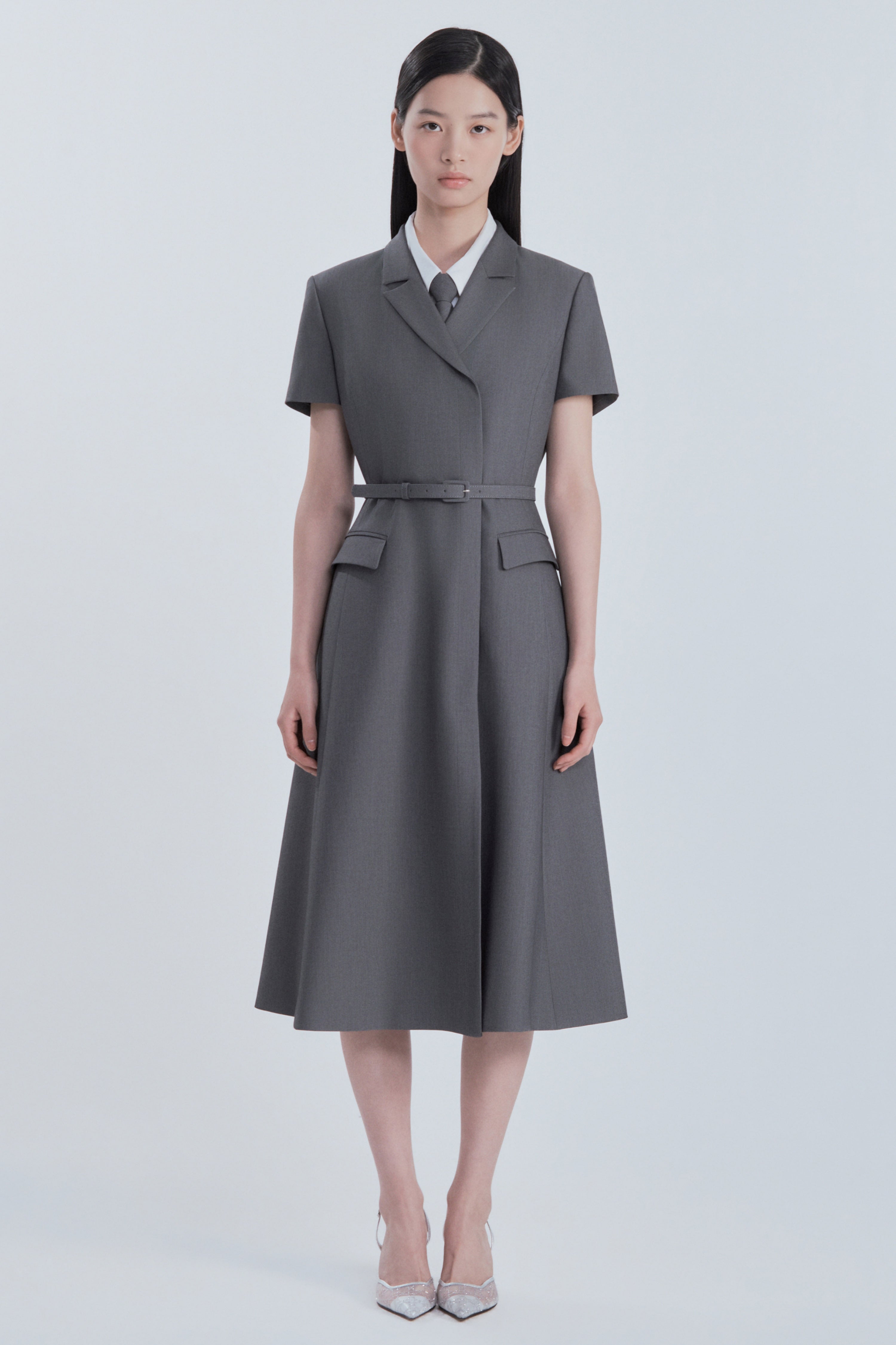 mausoleum-fw-26-jenn-long-belted-half-sleeve-dress-gray-gray-s