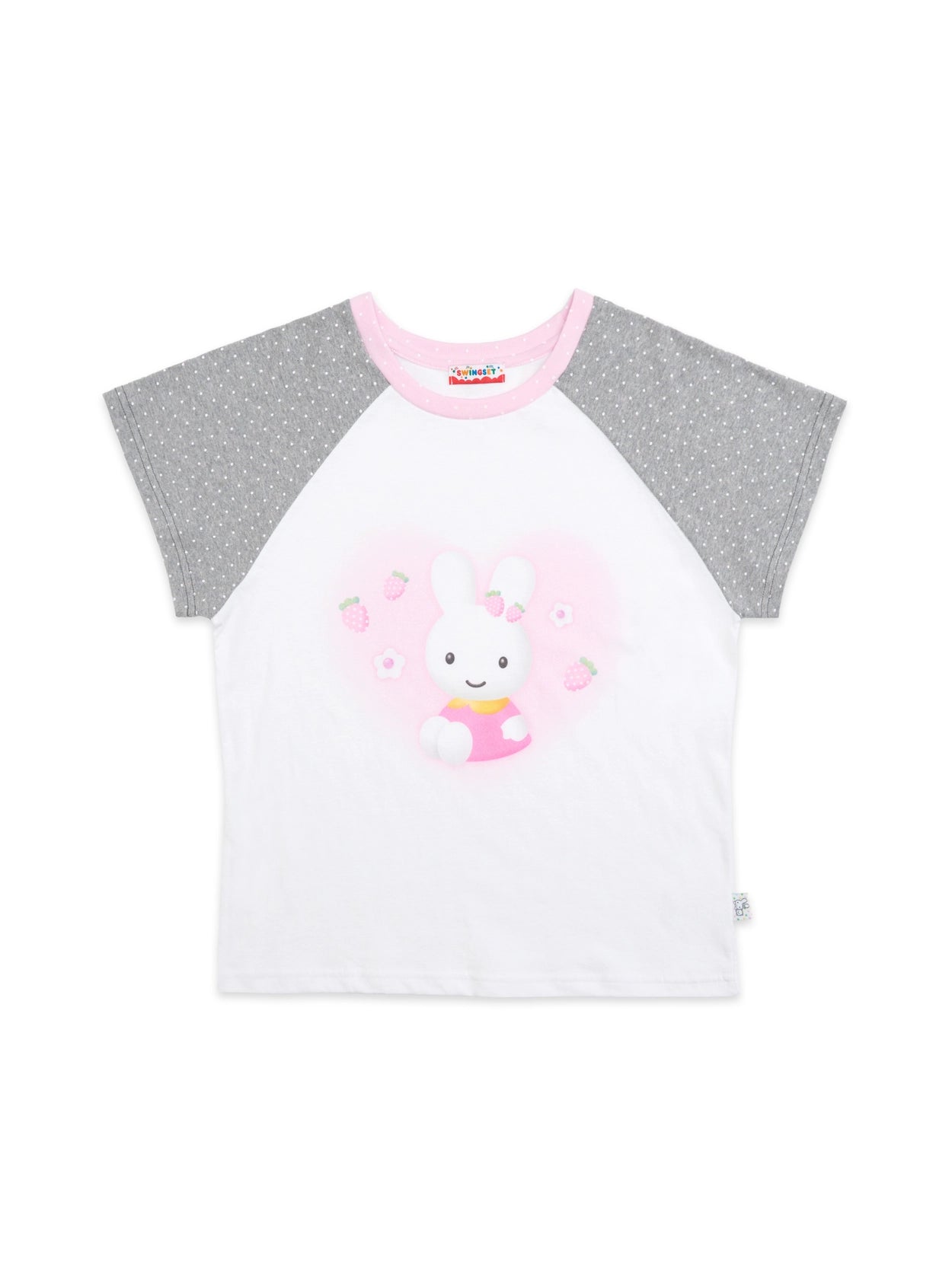 swingset-ss-25-x-youngart-strawberry-seed-dot-kiddy-raglan-t-shirt-white-s