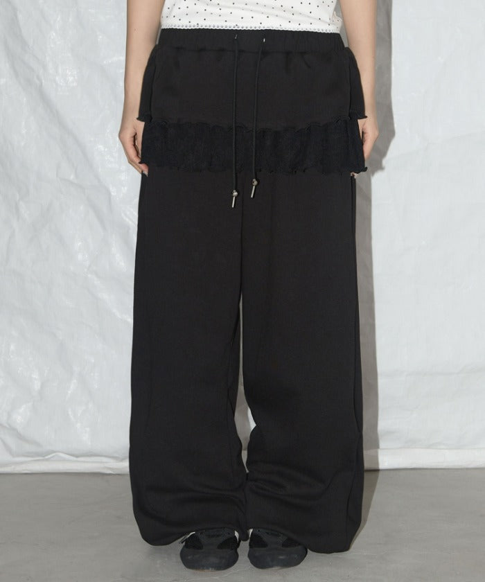 fancy-club-ss-25-frill-lace-button-sweatpants-(black)-f25qd899