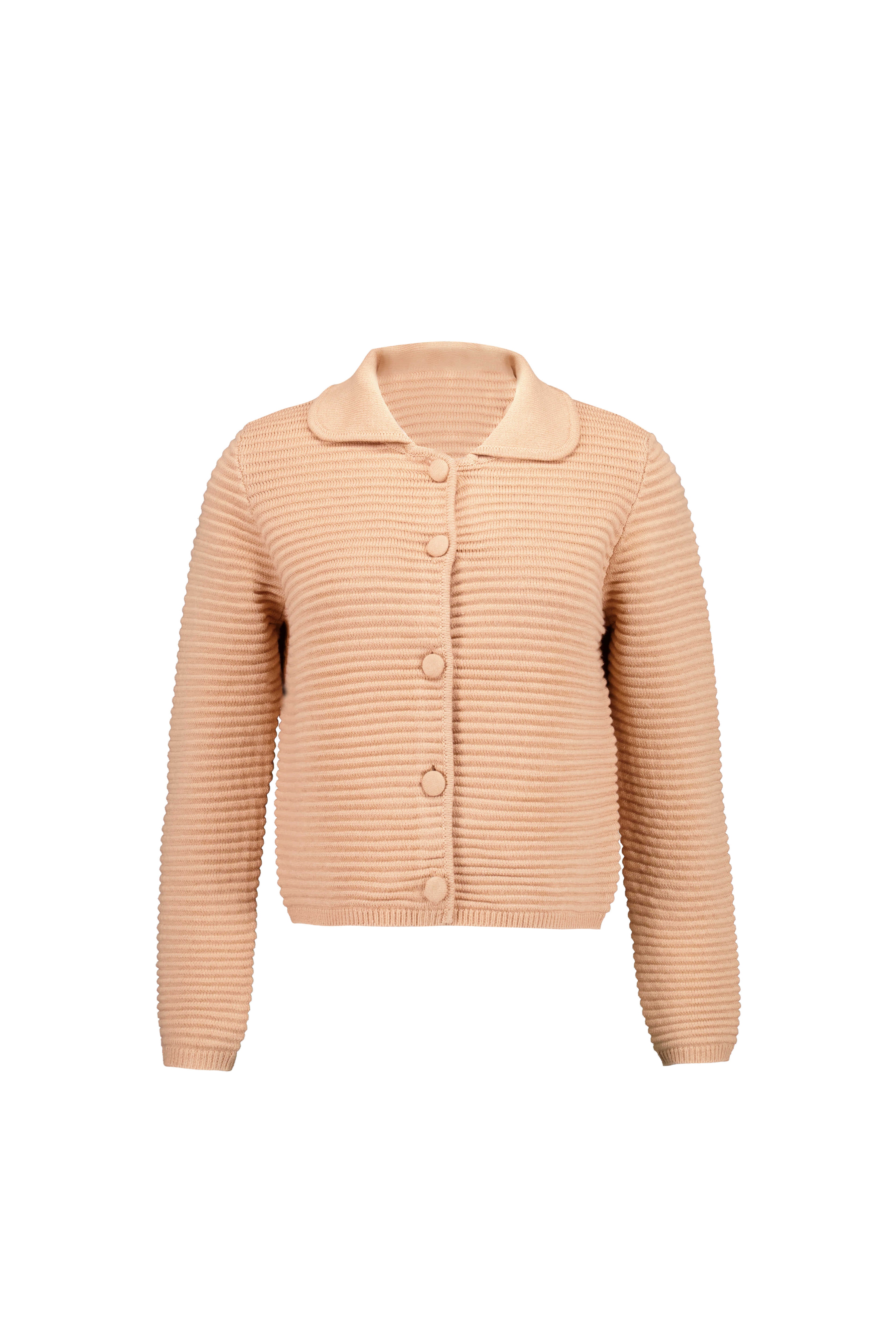 pokofosca-fw-25-essence-rib-cardigan-terra-salmon-terra-salmon-s