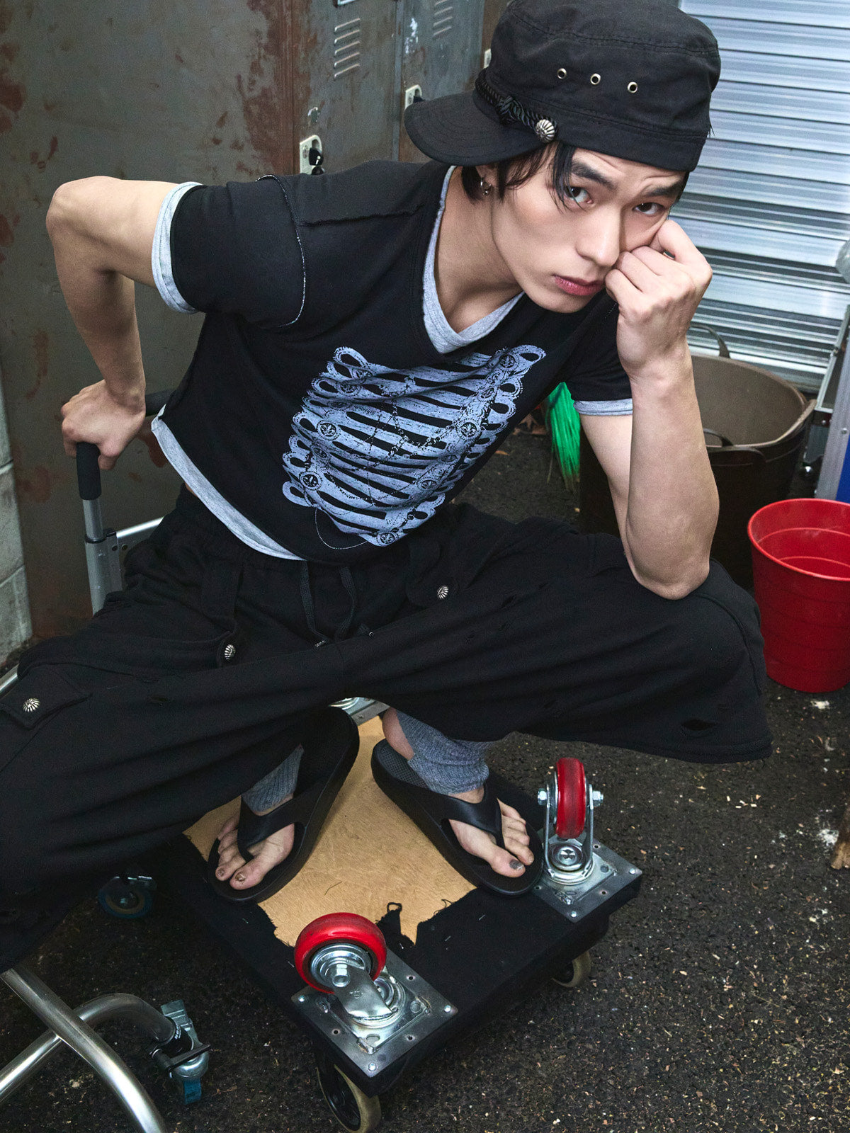 lecyto-ss-26-monarque-layered-t-shirt-black-black-s