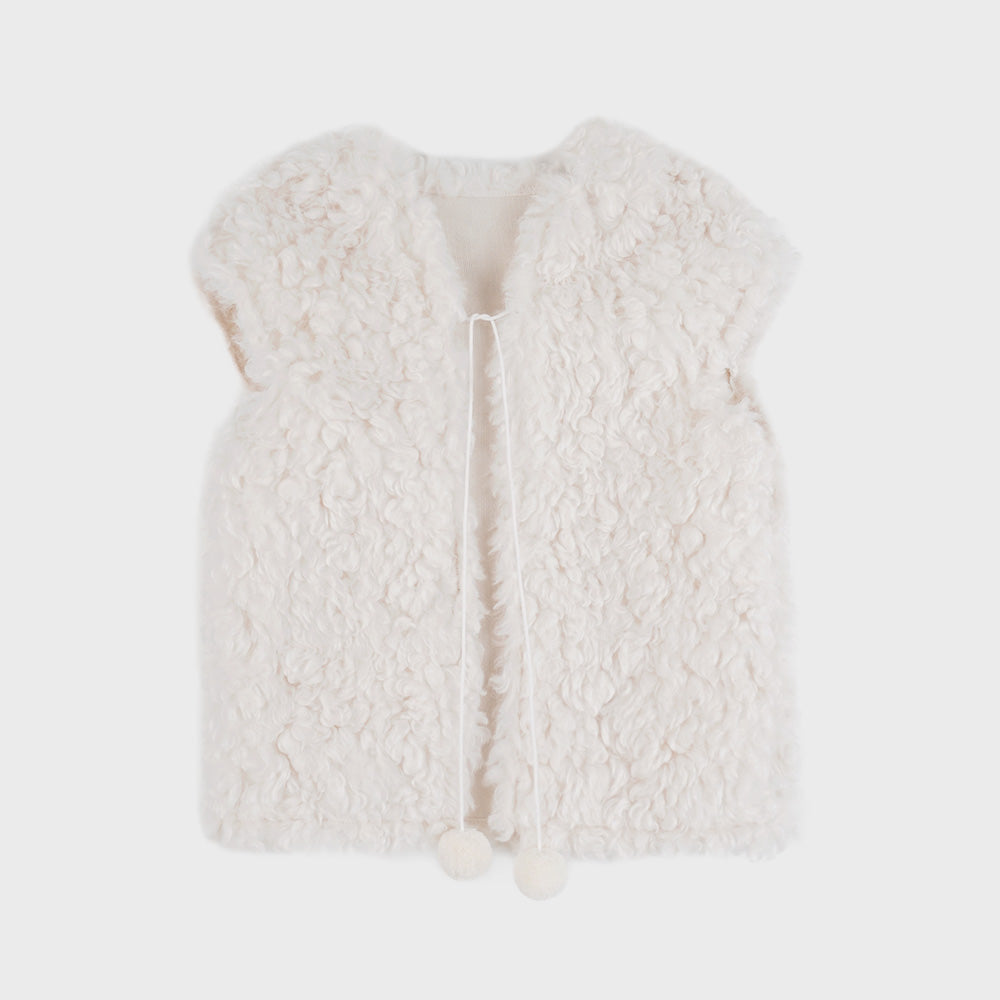high-school-disco-ss-26-pom-pom-fur-vest-ivory-ivory-s