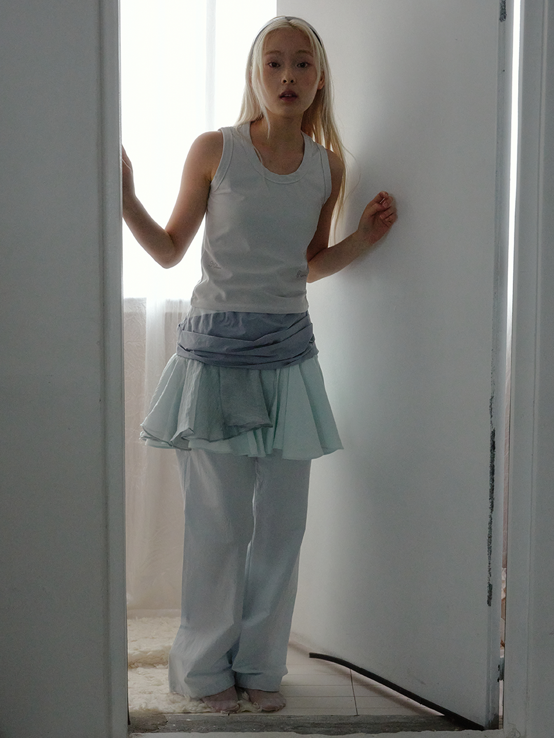 [PORICO] PORI CUBIC SUMMER  PANTS - BABY BLUE