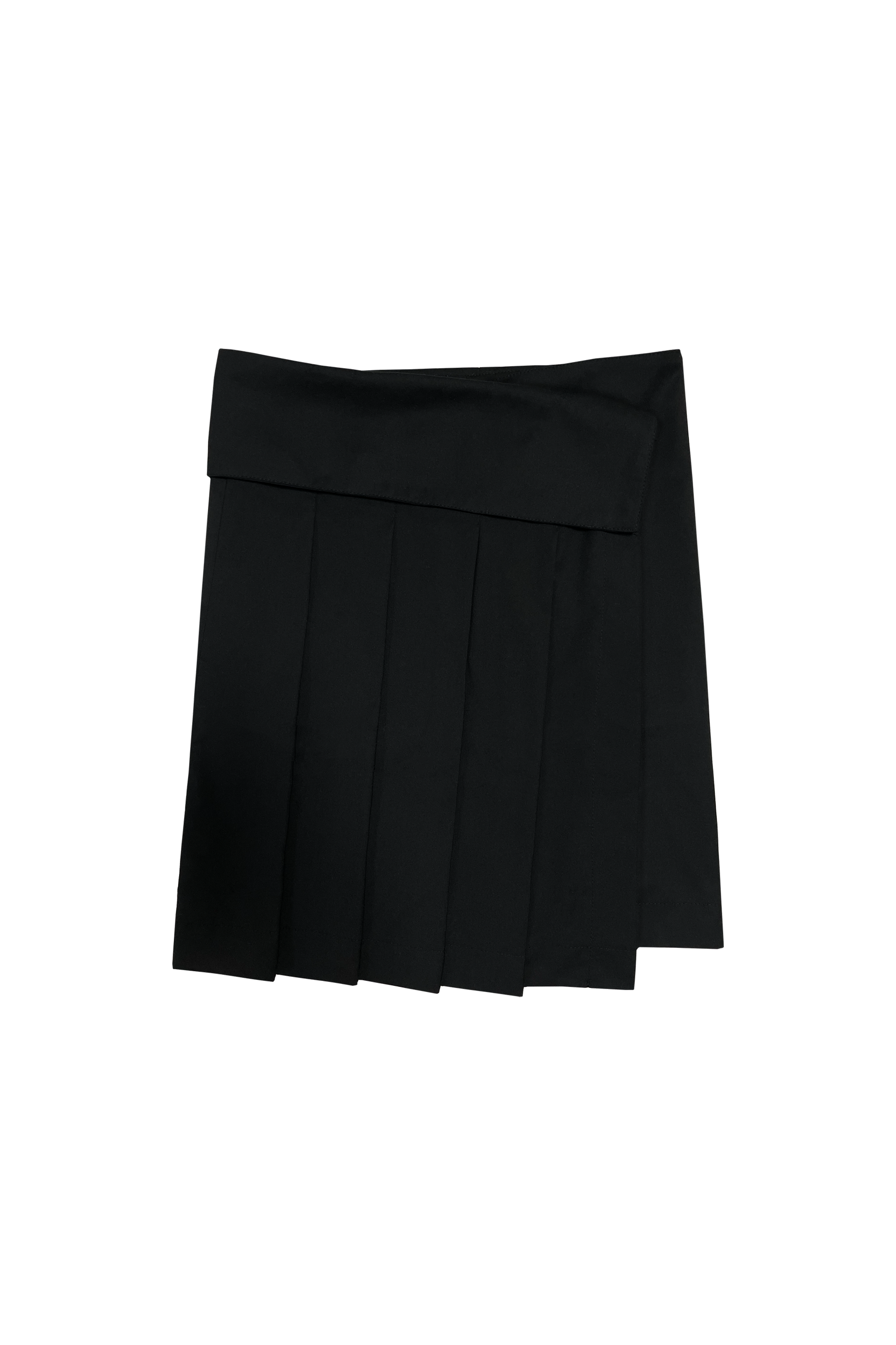 chemehc-fw-24-folded-pleats-wrap-skirt-black