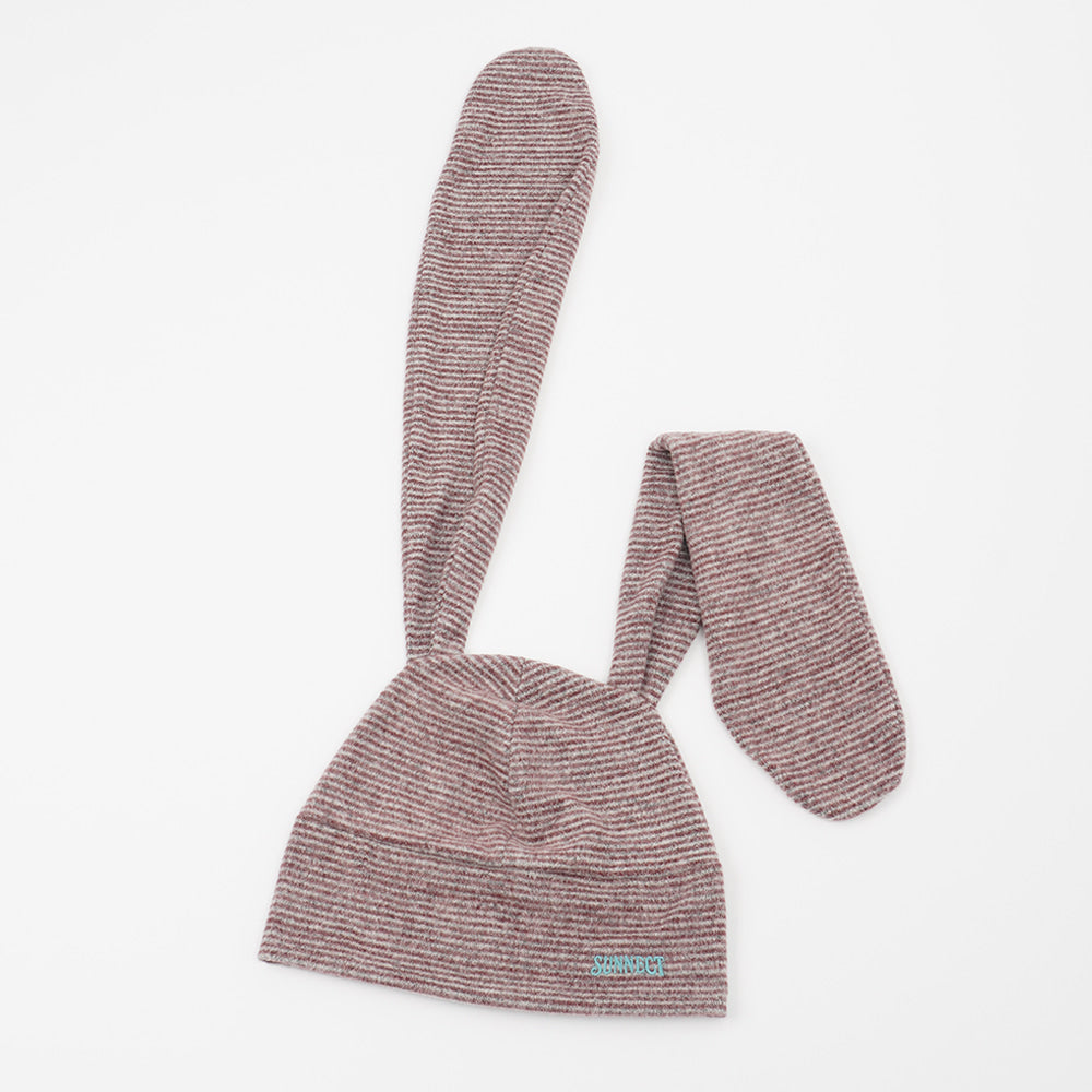 sunnect-fw-26-striped-rabbit-beanie-burgundy-burgundy-s