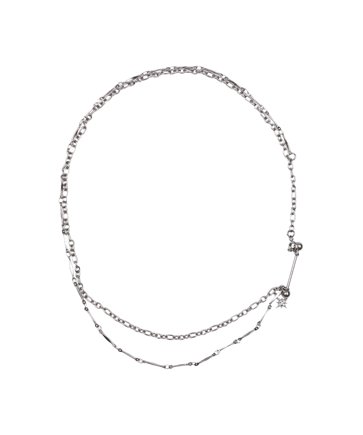 high-school-disco-fw-25-piercing-glitter-layered-necklace-silver-s