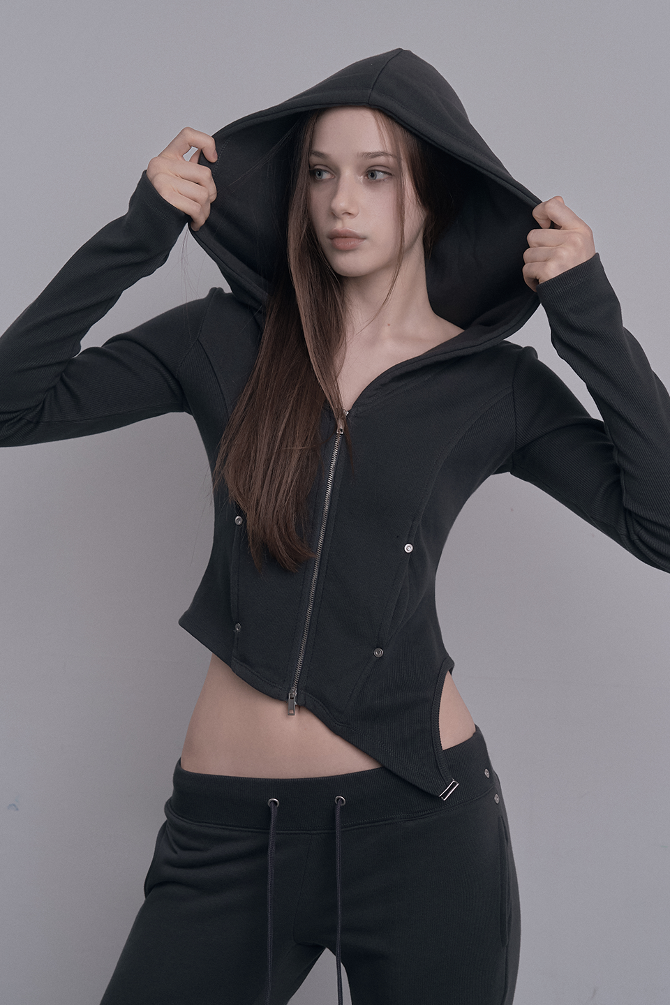 damio-fw-26-contour-fitted-hoodie-zip-up-charcoal-charcoal-s