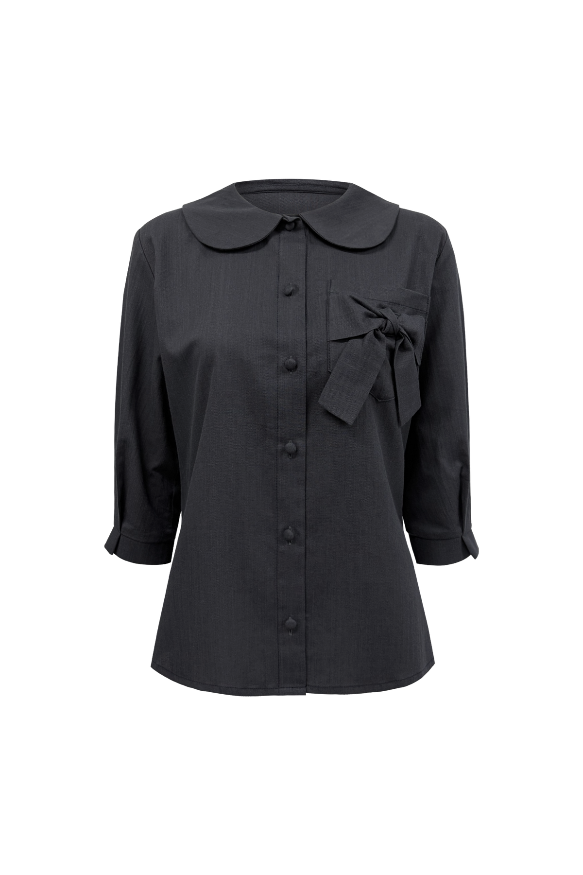 chemehc-fw-26-bow-mid-sleeve-blouse-navy-navy-s