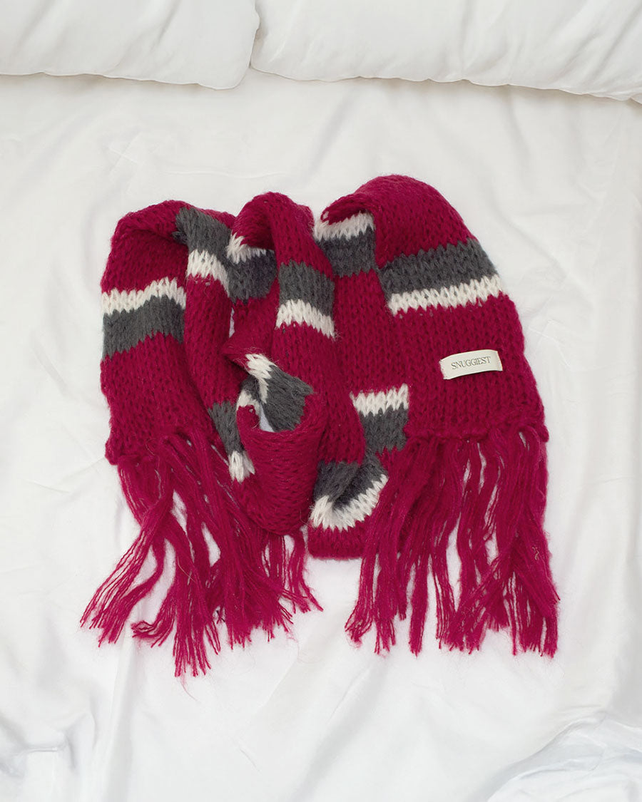 snuggiest-ss-25-hairy-stripe-knit-muffler-(wild-berry)