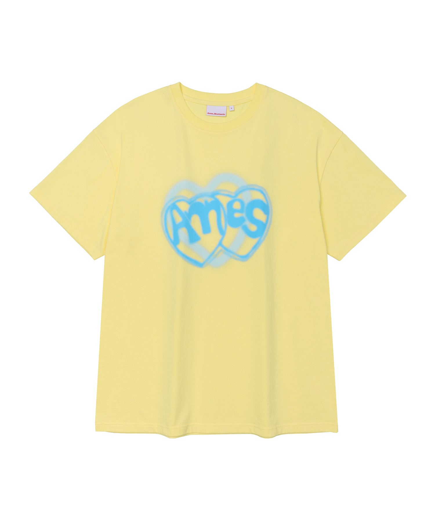 ames-worldwide-fw-26-heart-spray-tee-yellow-s