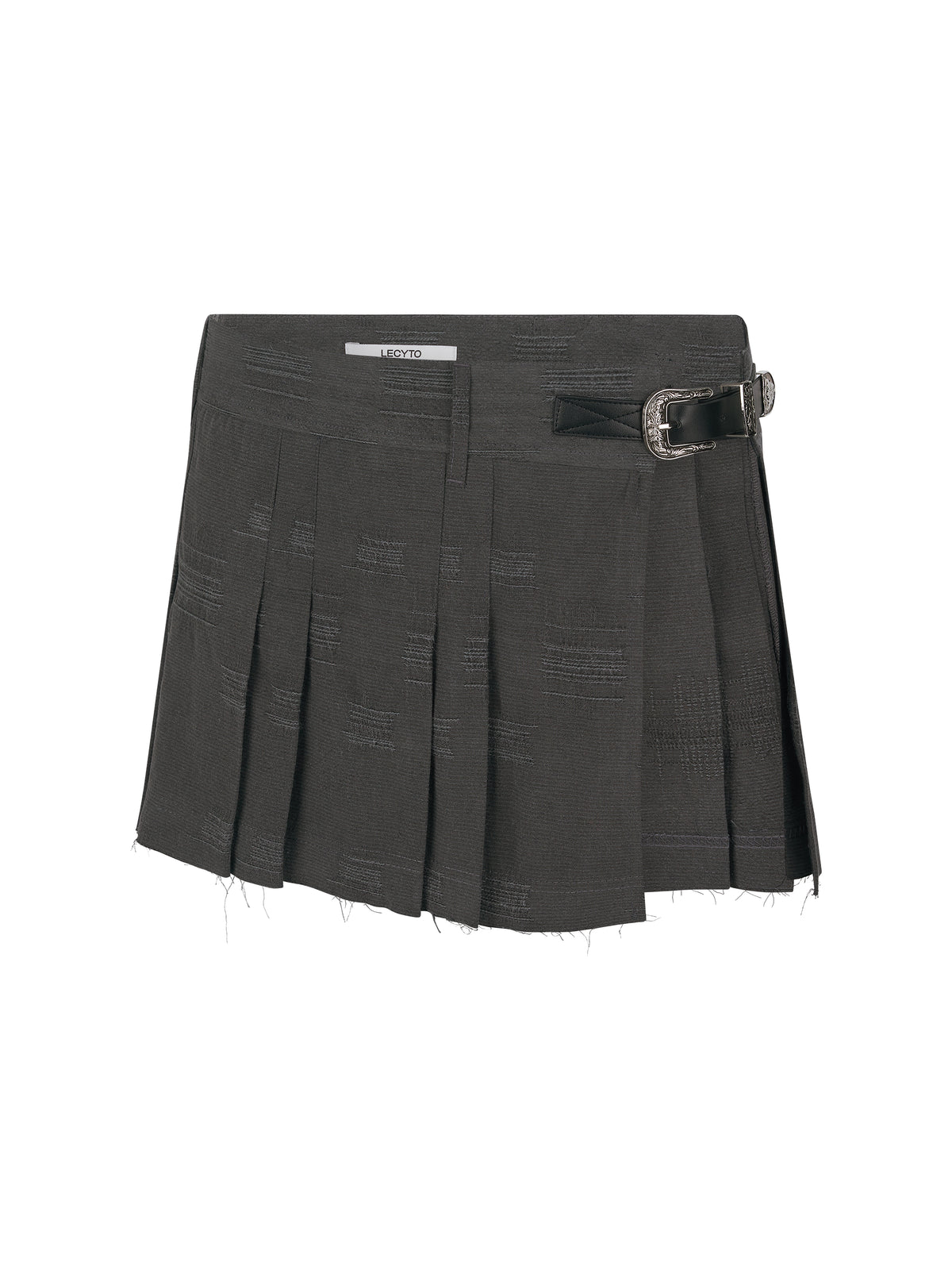 lecyto-fw-26-layered-short-pleated-skirt-charcoal-charcoal-s
