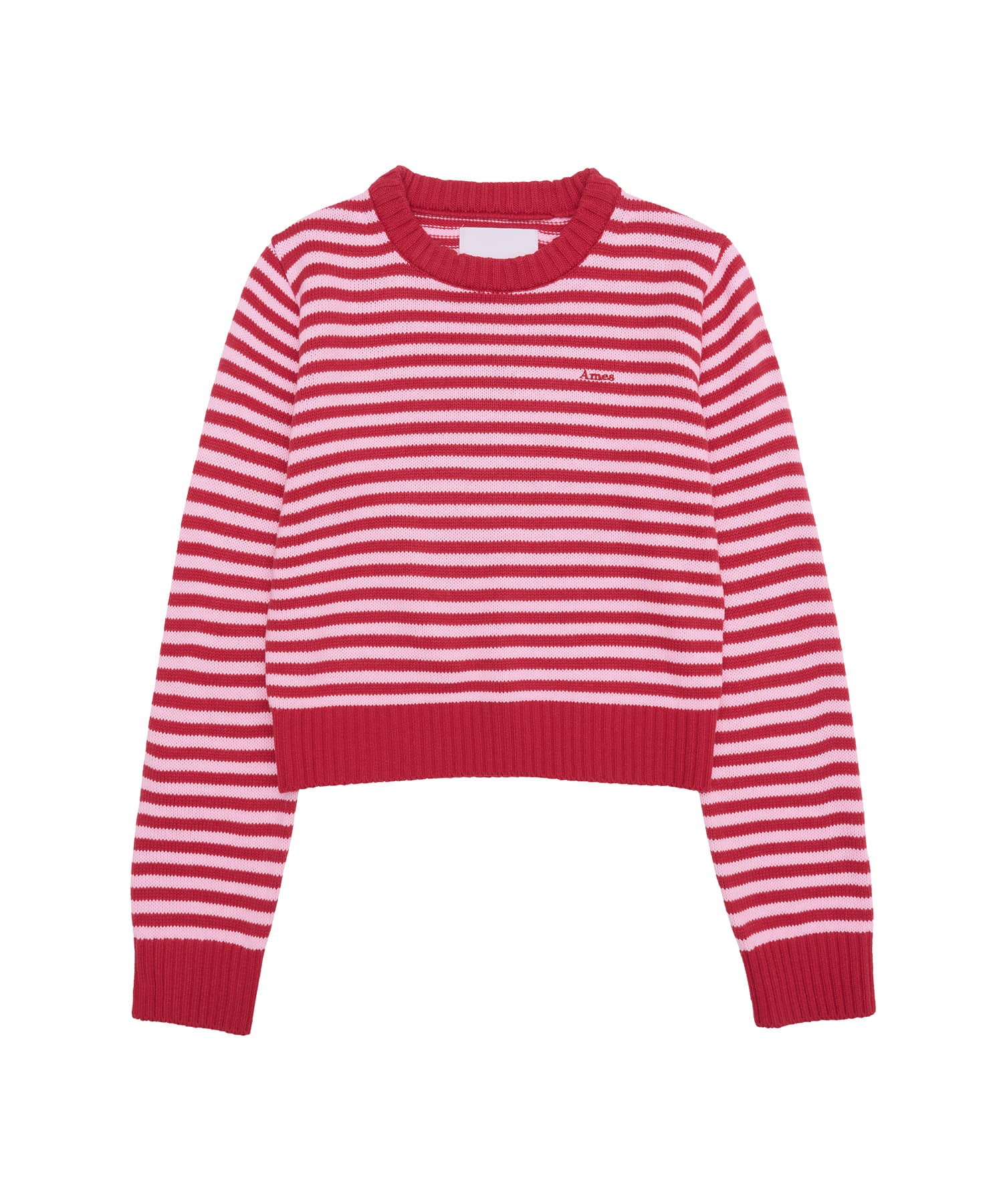 ames-worldwide-fw-25-basic-small-logo-stripe-knit-red-red-s