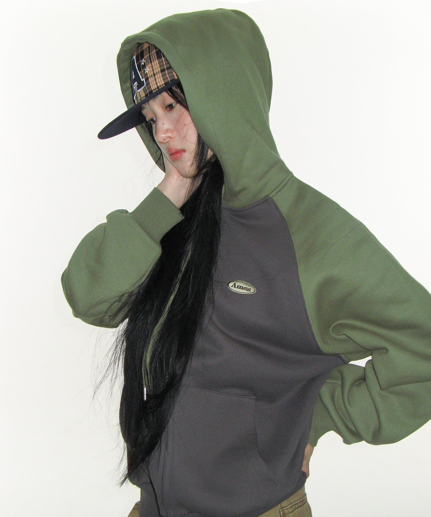 ames-worldwide-ss-26-circle-logo-raglan-hoodie-zip-up-khaki-khaki-s