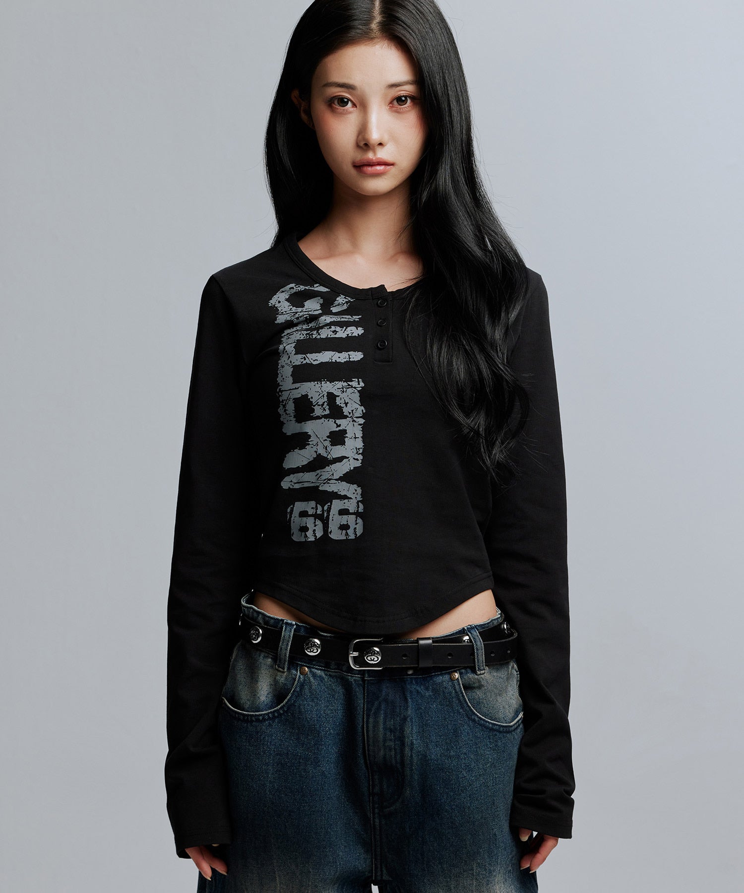 gottergallery-ss-26-painted-button-long-sleeve-black-black-s