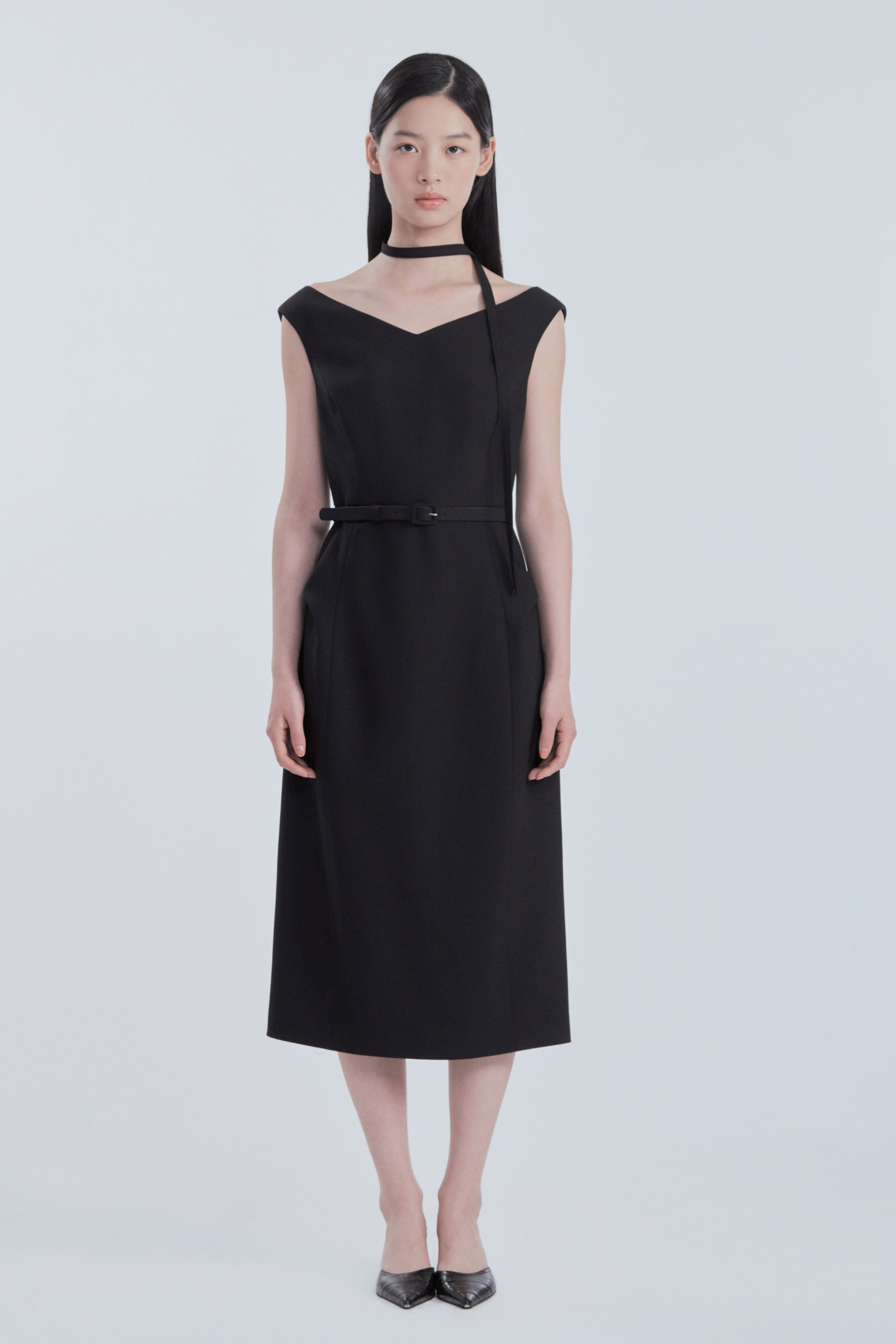 mausoleum-fw-26-sienna-semi-off-shoulder-maxi-dress-black-black-s