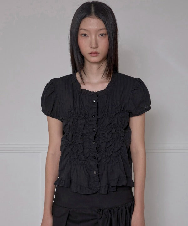 flareup-ss-25-saya-frill-puff-blouse-(fl180_black)