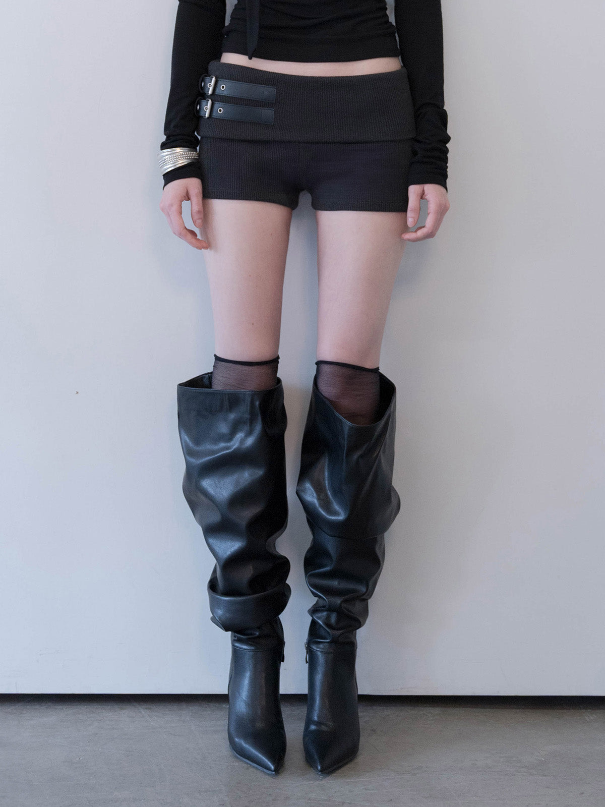 damio-ss-26-double-belt-micro-shorts-charcoal-charcoal-s