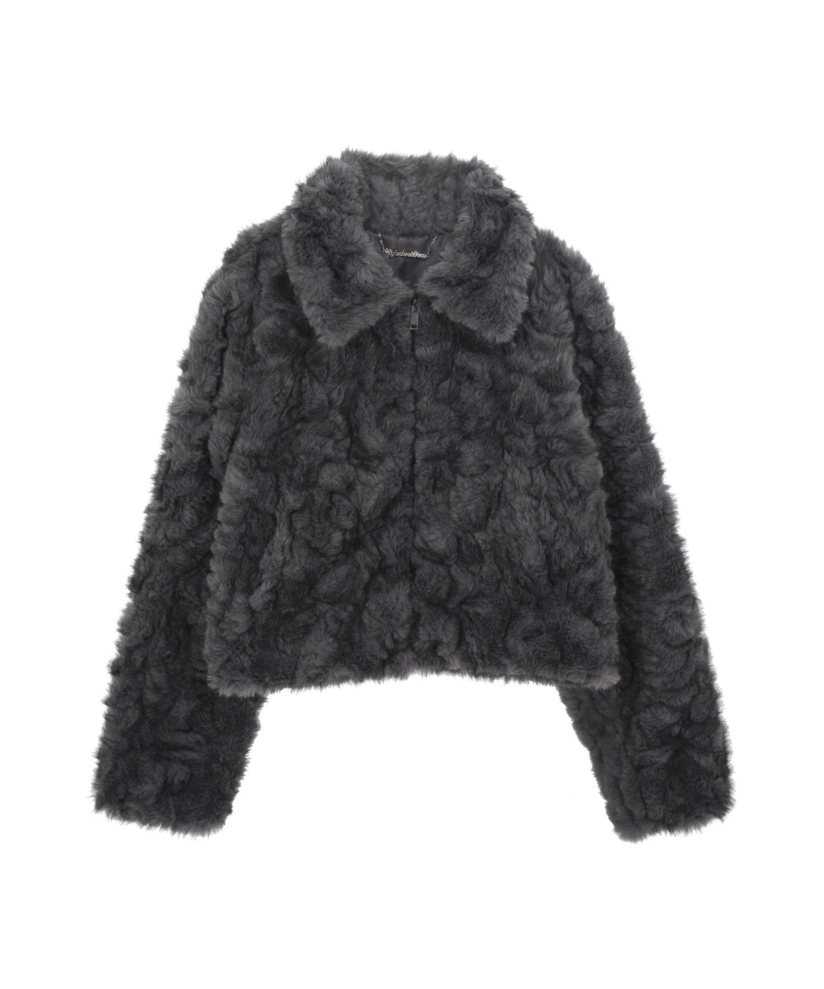 high-school-disco-fw-25-collar-zip-up-faux-fur-jacket-charcoal-charcoal-s