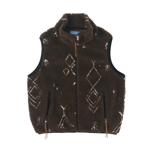 [SUNNECT] FW 24 Mayan BF Zip Up Vest - Brown