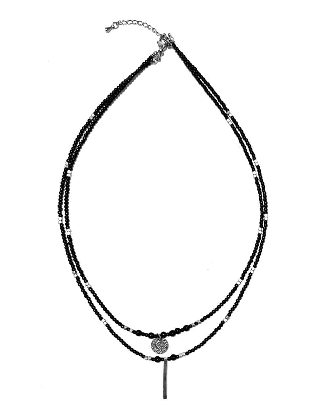 ssy-ss-25-double-layerd-pendant-onyx-stone-necklace