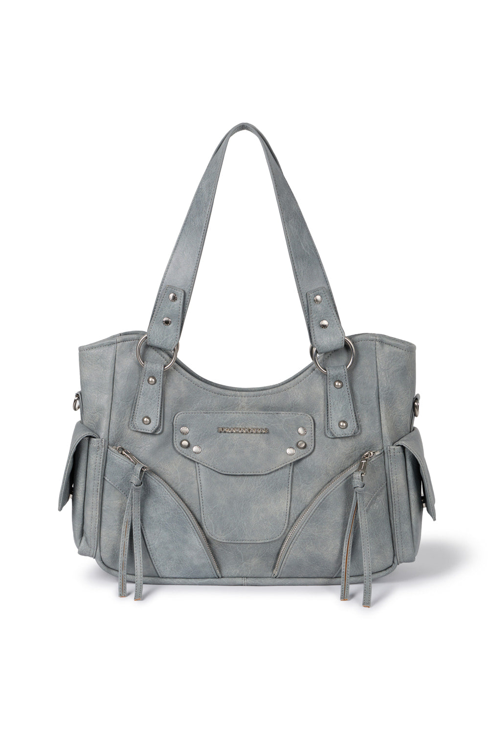 IUGAMAKARAS] Studded Leather Shoulder Bag (Sky Blue) – SellerWork