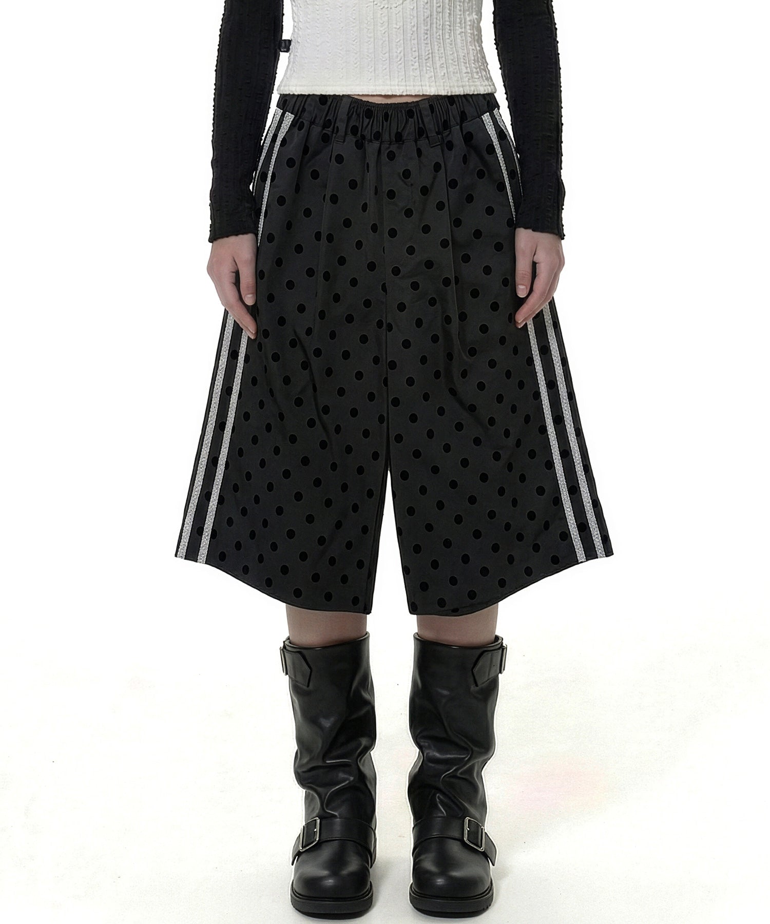 plasmasphere-ss-26-ten-dot-lace-track-bermuda-shorts-2color-black-s