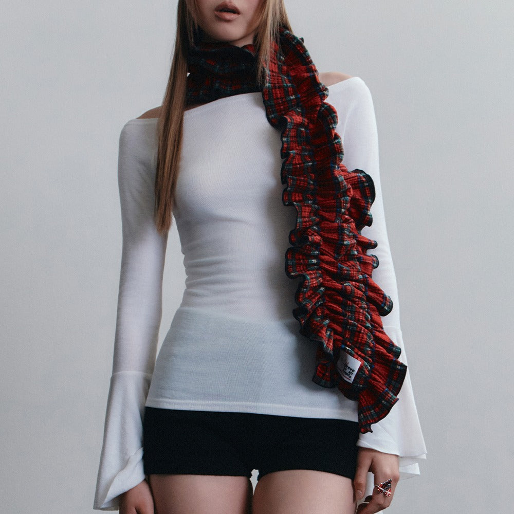 eireve-fw-25-emma-fleece-frill-muffler-tartan-check-red-tartan-check-red-s