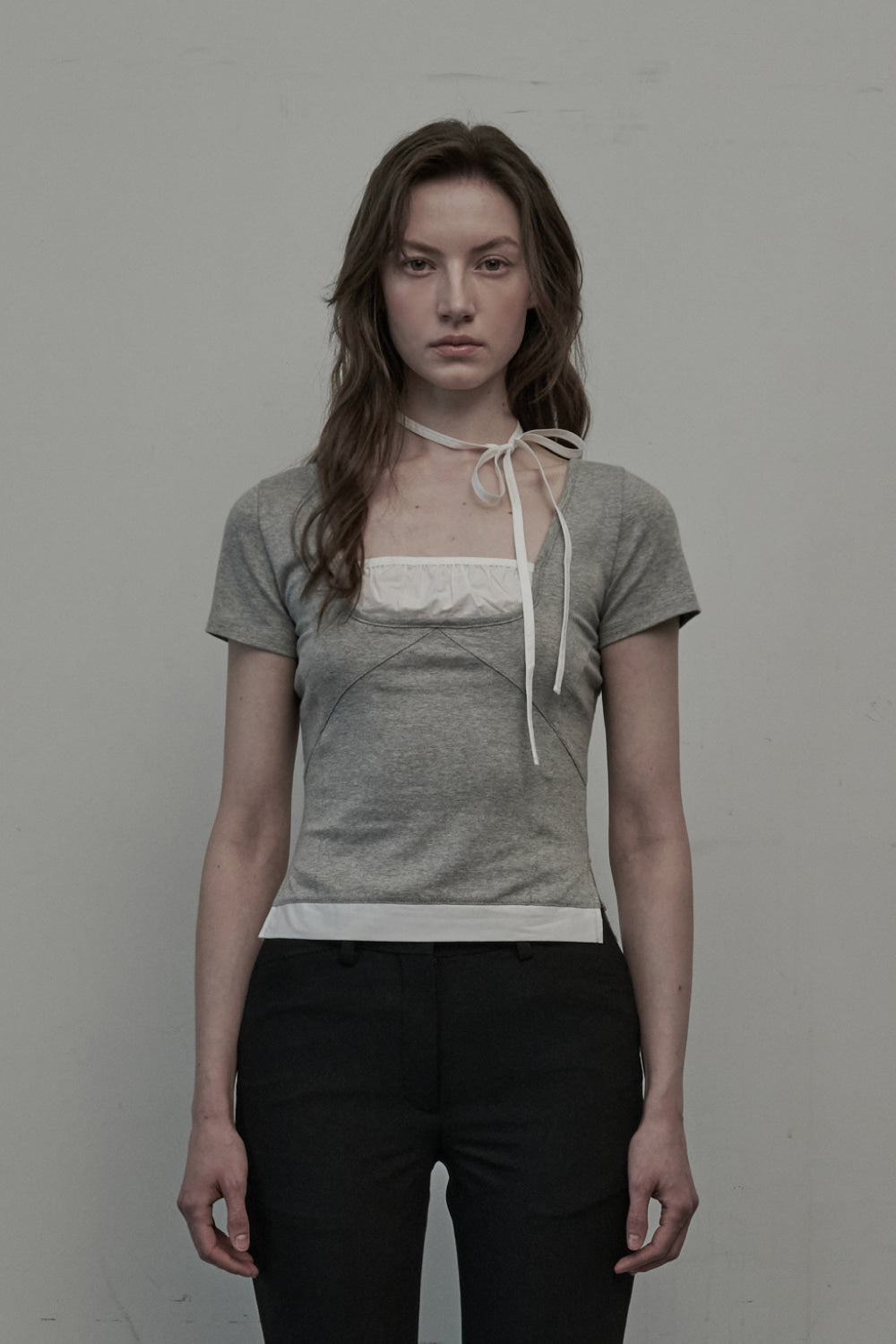 mausoleum-ss-25-flirt-string-shirring-tshirtmelange-grey