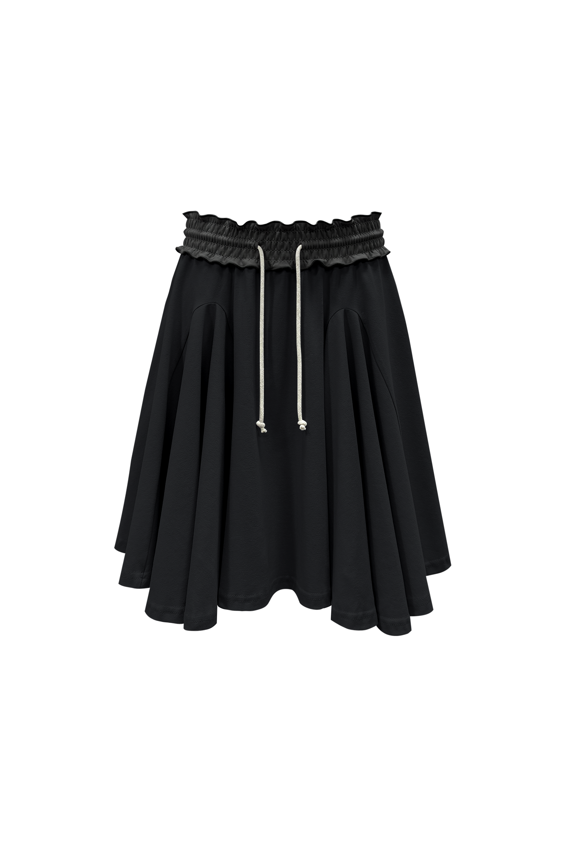 chemehc-ss-26-smocked-flare-skirt-black-black-s