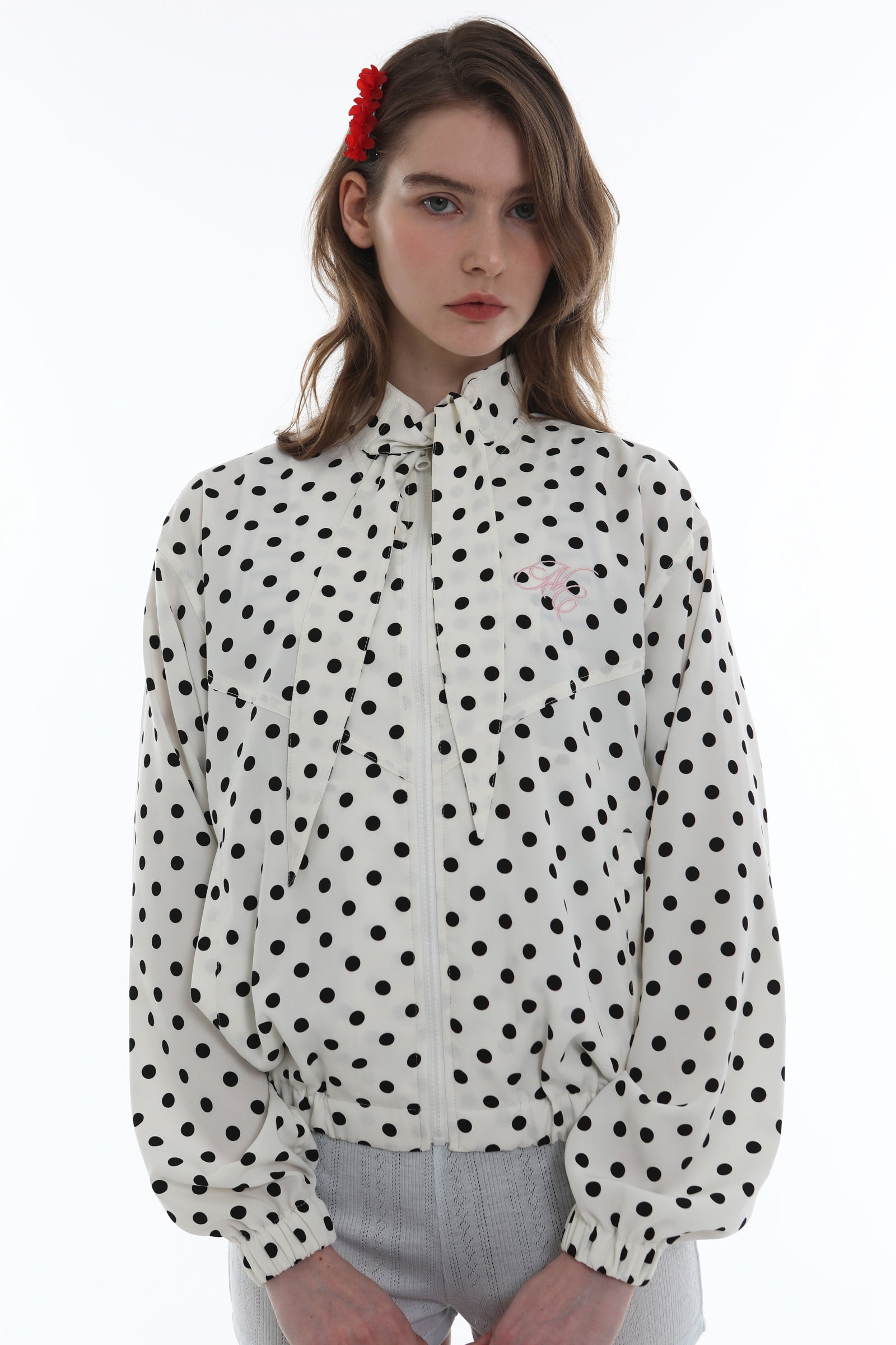 nana-crew-ss-25-scarf-windbreaker-polka-dot