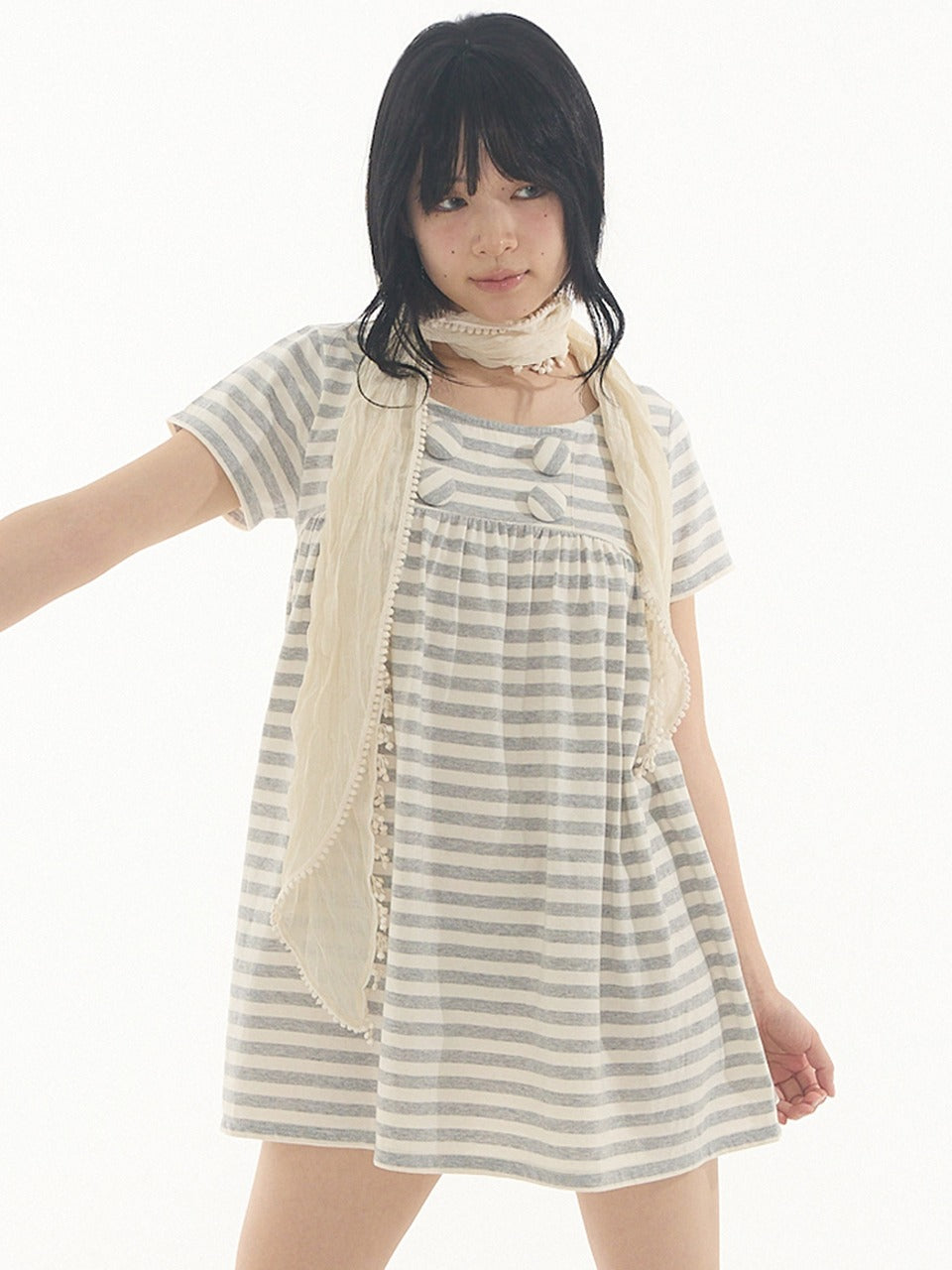 ワンピース EXPIRED GIRL Emily Button Top Ivory EXPIRED GIRL] EMILY BUTTON TOP STRIPE – SellerWork