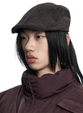 ajo-by-ajo-fw-25-tribal-logo-nylon-flat-cap-dark-brown-dark-brown-s