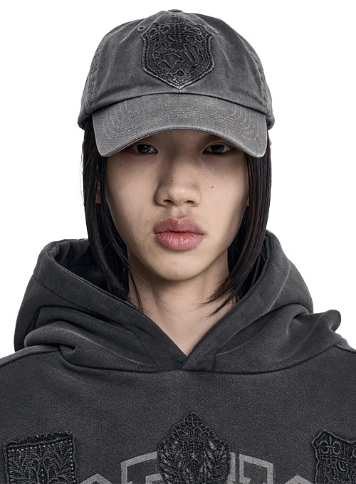 ajo-by-ajo-fw-25-wappen-washed-cap-charcoal-charcoal-s